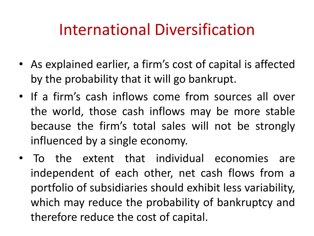 international diversification