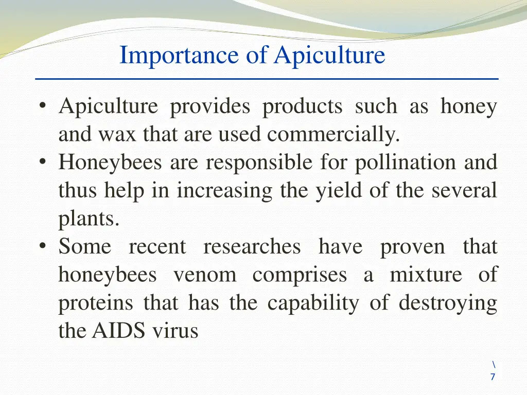 importance of apiculture