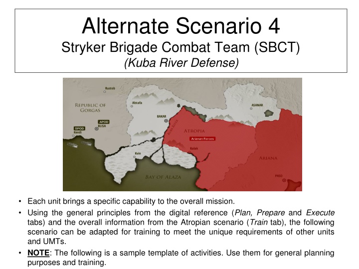 alternate scenario 4 stryker brigade combat team