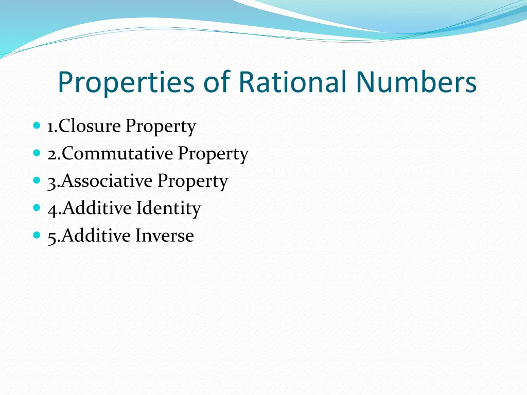 properties of rational numbers