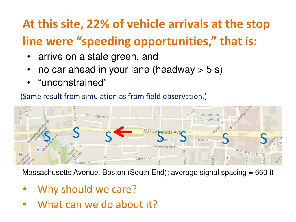 at this site 22 of vehicle arrivals at the stop