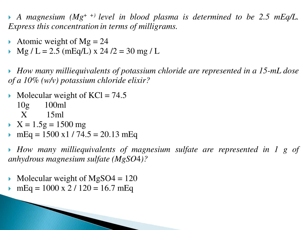 a magnesium mg level in blood plasma