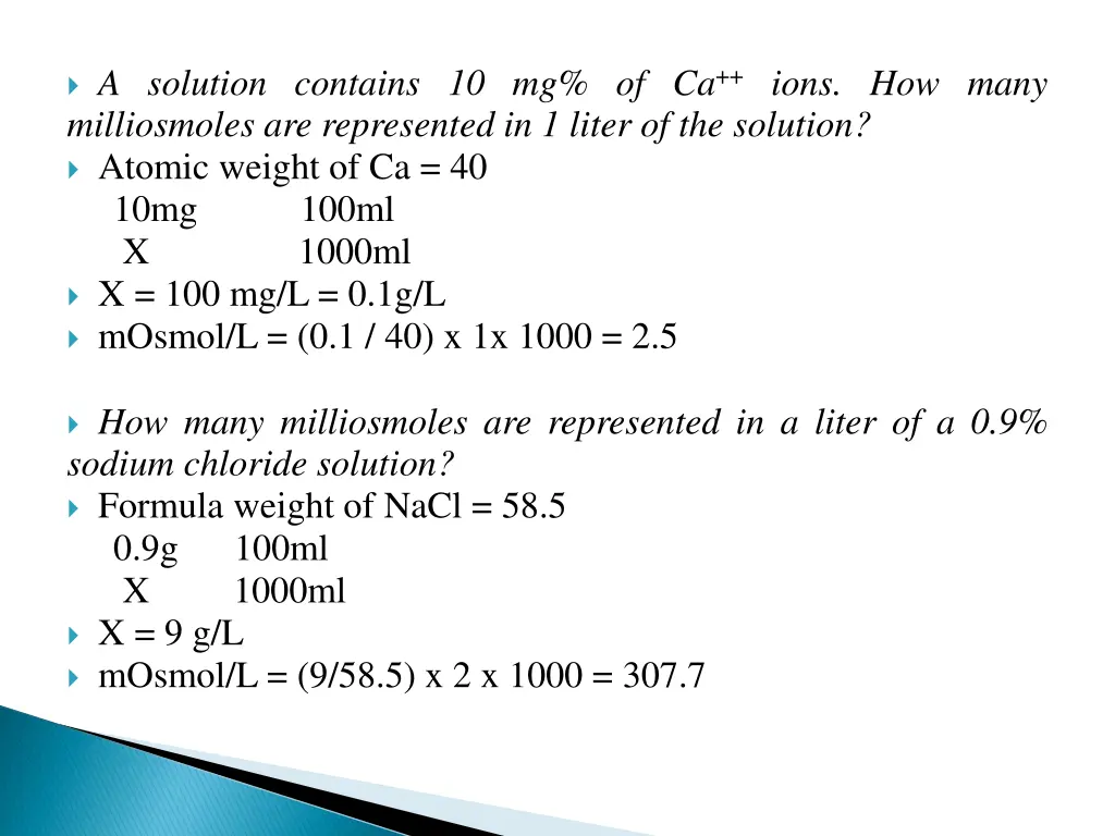 a solution contains 10 mg of ca ions how many