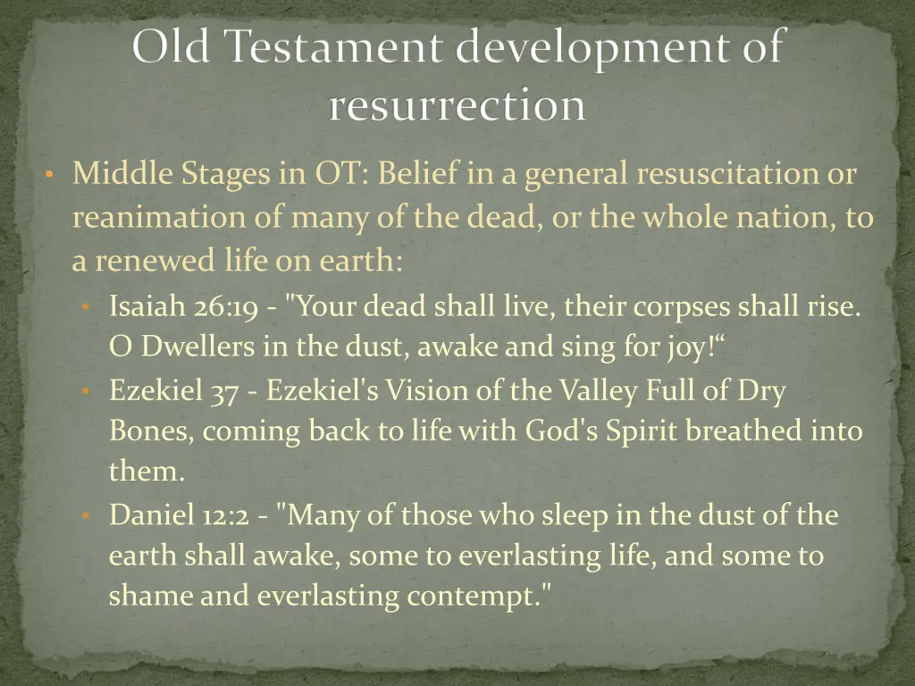 old testament development of resurrection 1