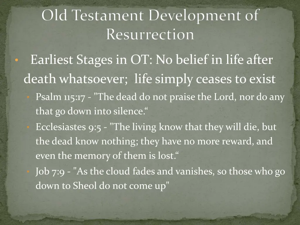 old testament development of resurrection