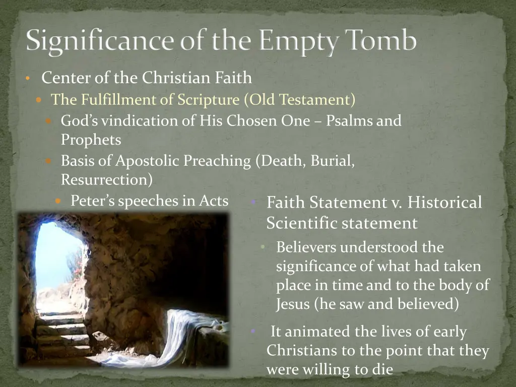 significance of the empty tomb