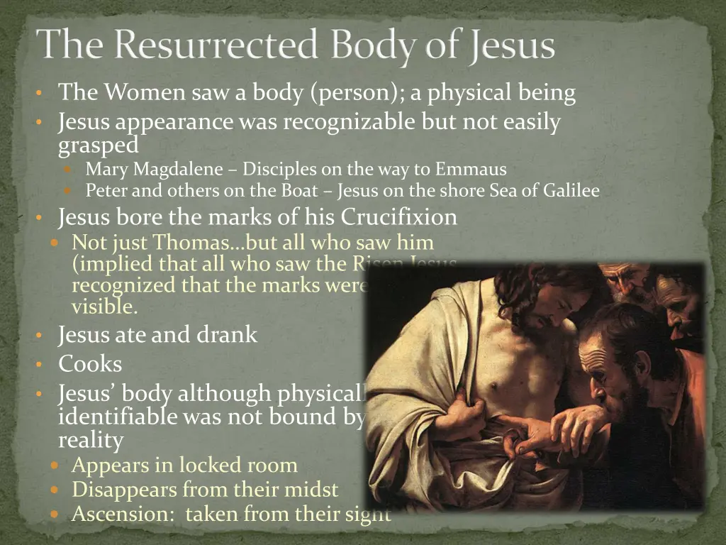 the resurrected body of jesus