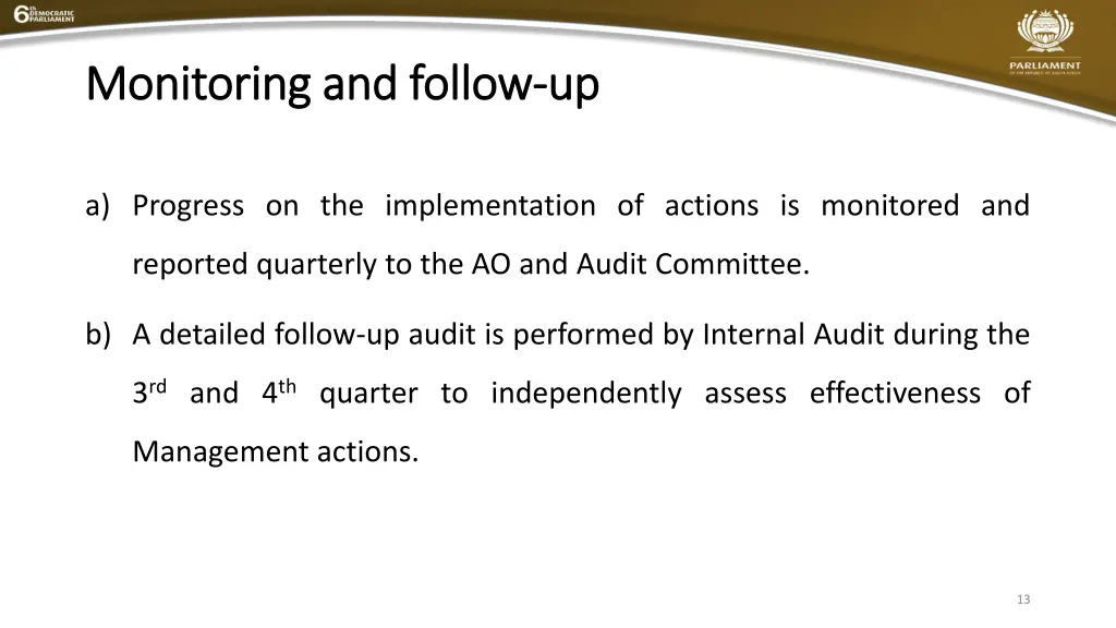 monitoring and follow monitoring and follow up