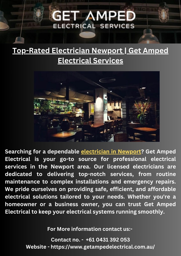 top rated electrician newport get amped