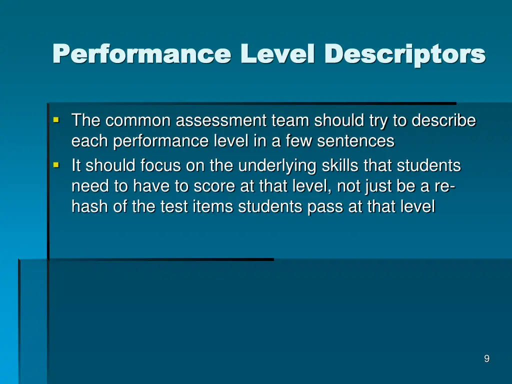 performance level descriptors performance level 2