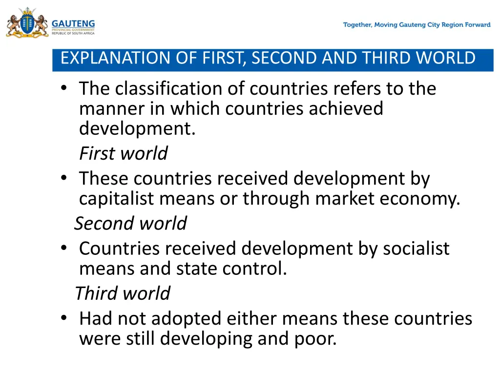 explanation of first second and third world