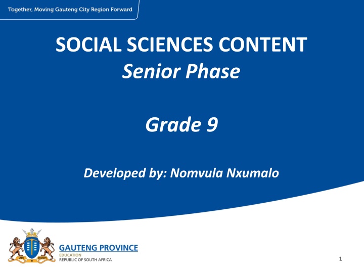 social sciences content senior phase