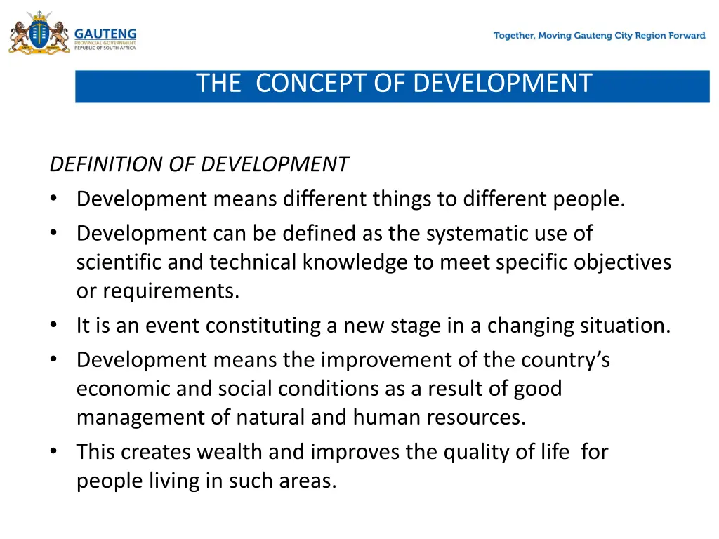 the concept of development