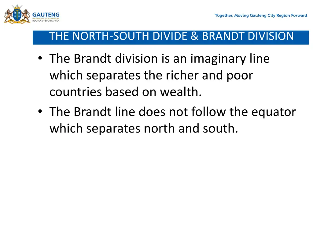 the north south divide brandt division 1