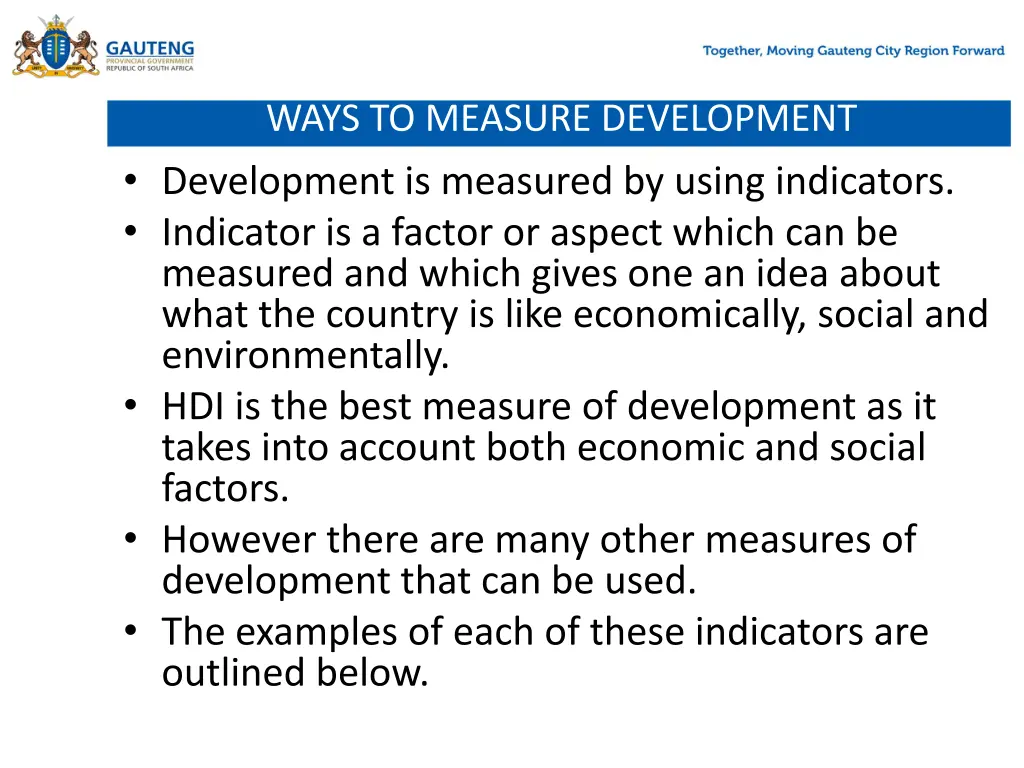 ways to measure development development