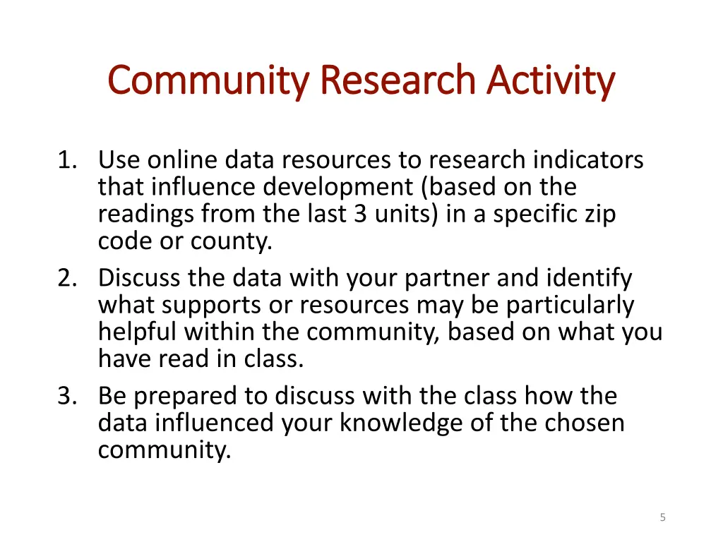 community research activity community research