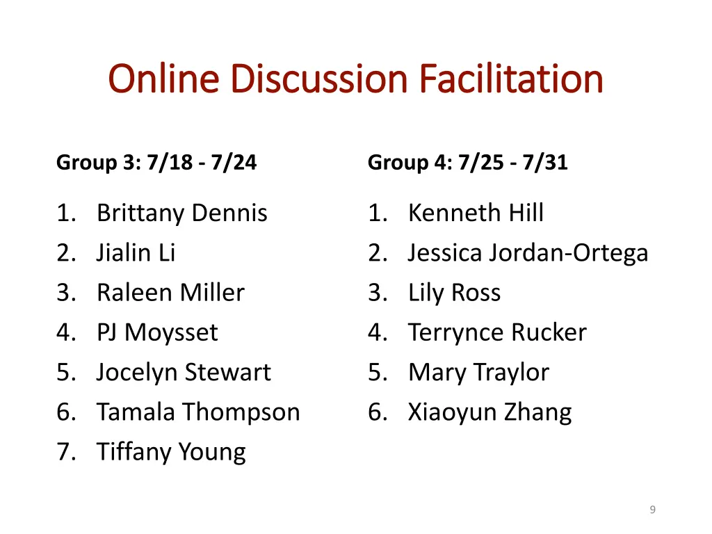 online discussion facilitation online discussion 1