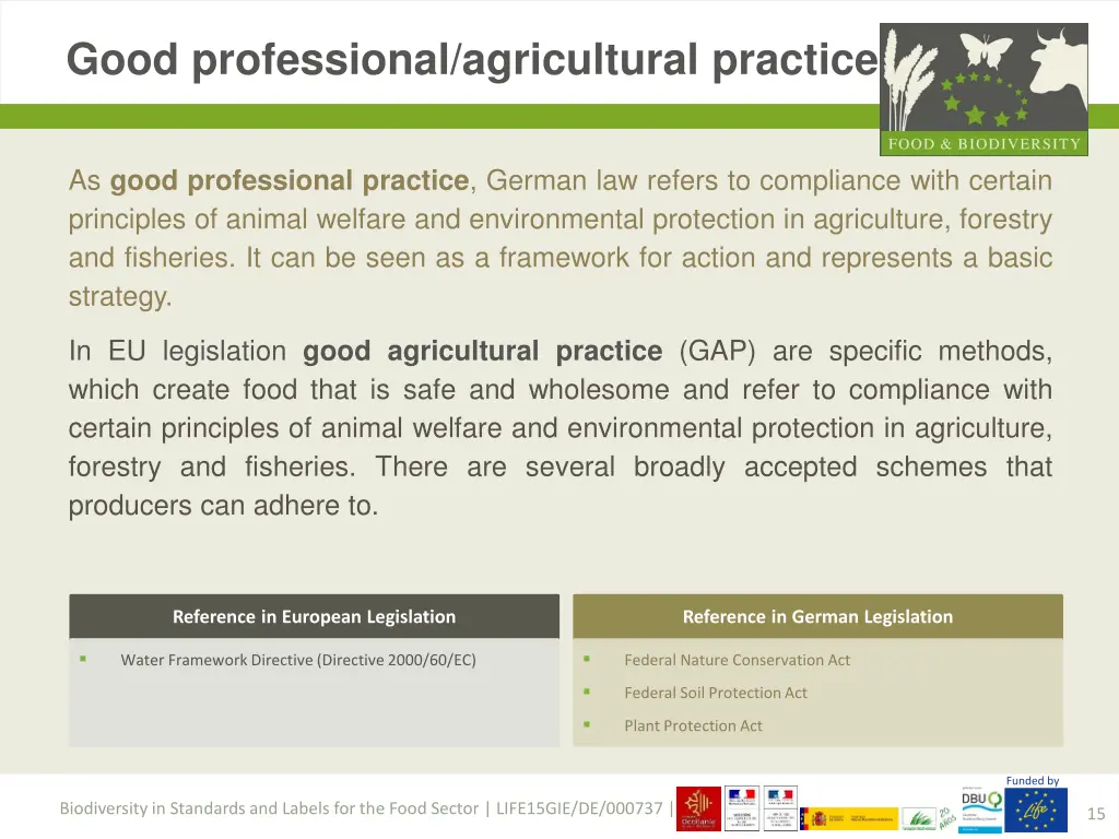 good professional agricultural practice