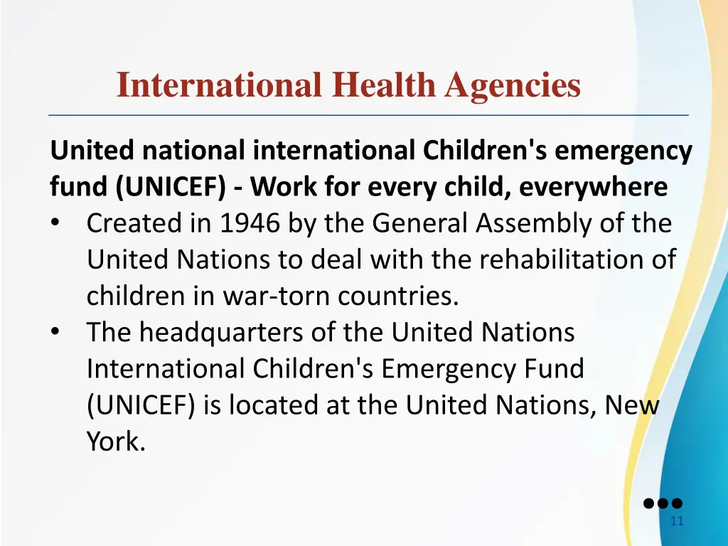 international health agencies 5