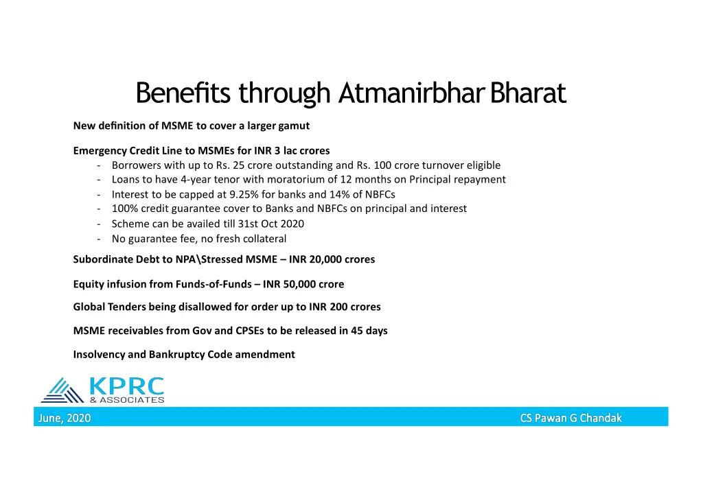 benefits through atmanirbharbharat