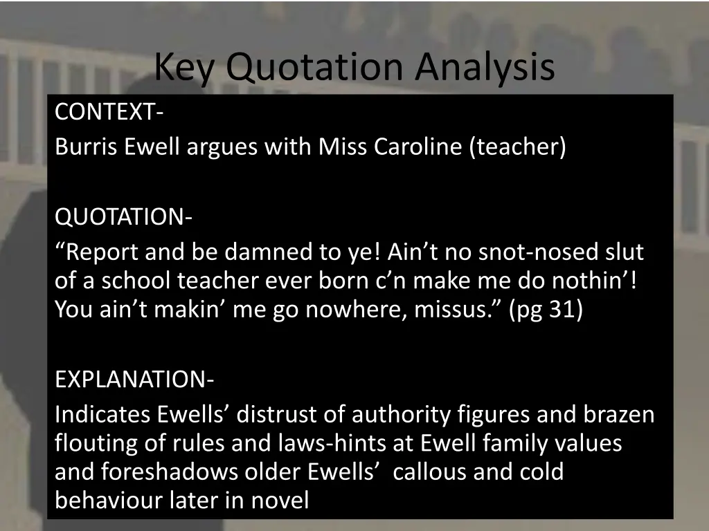 key quotation analysis context burris ewell