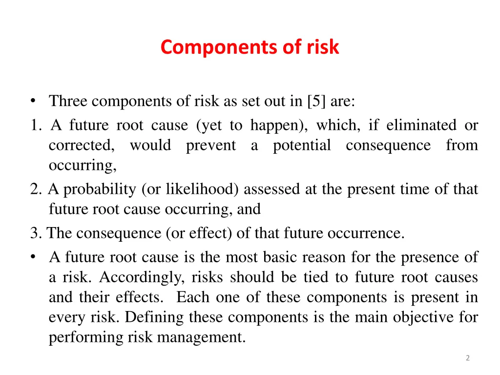 components of risk