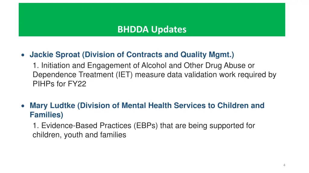 bhdda updates