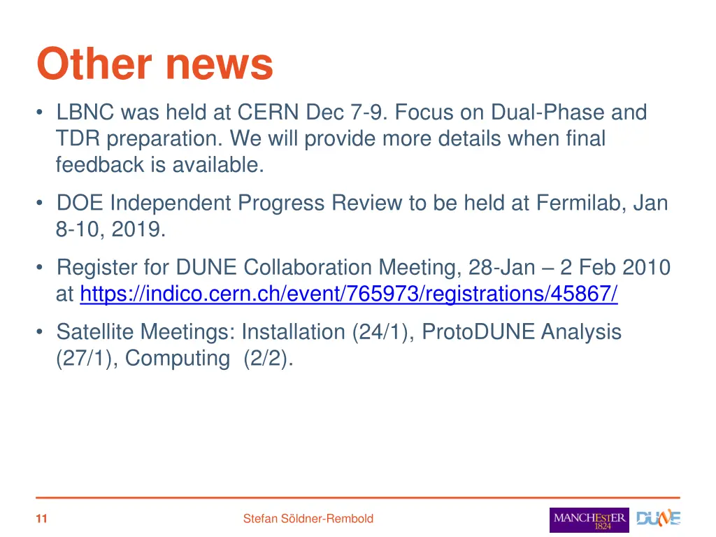 other news lbnc was held at cern dec 7 9 focus