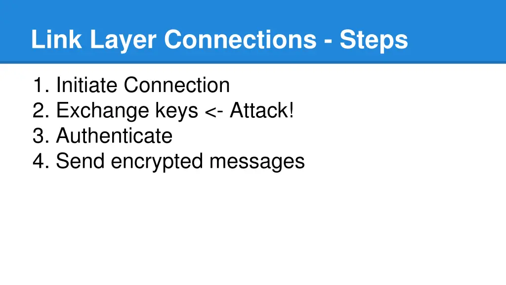 link layer connections steps