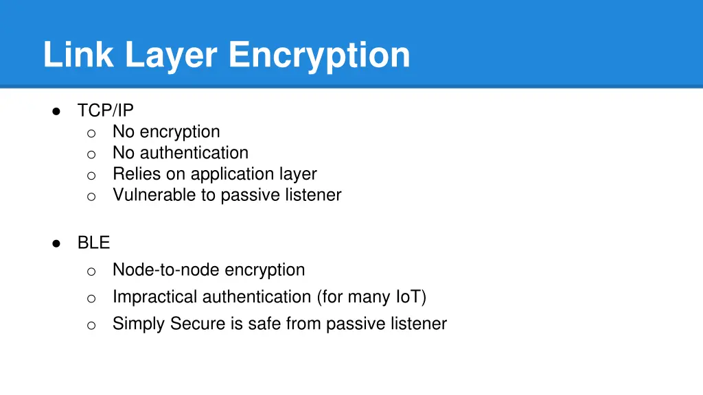 link layer encryption