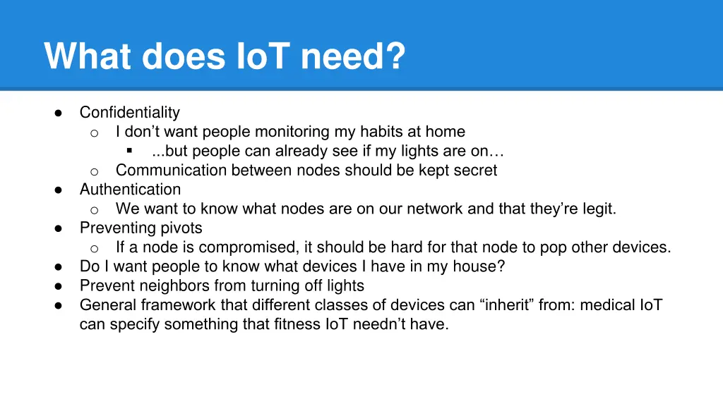 what does iot need