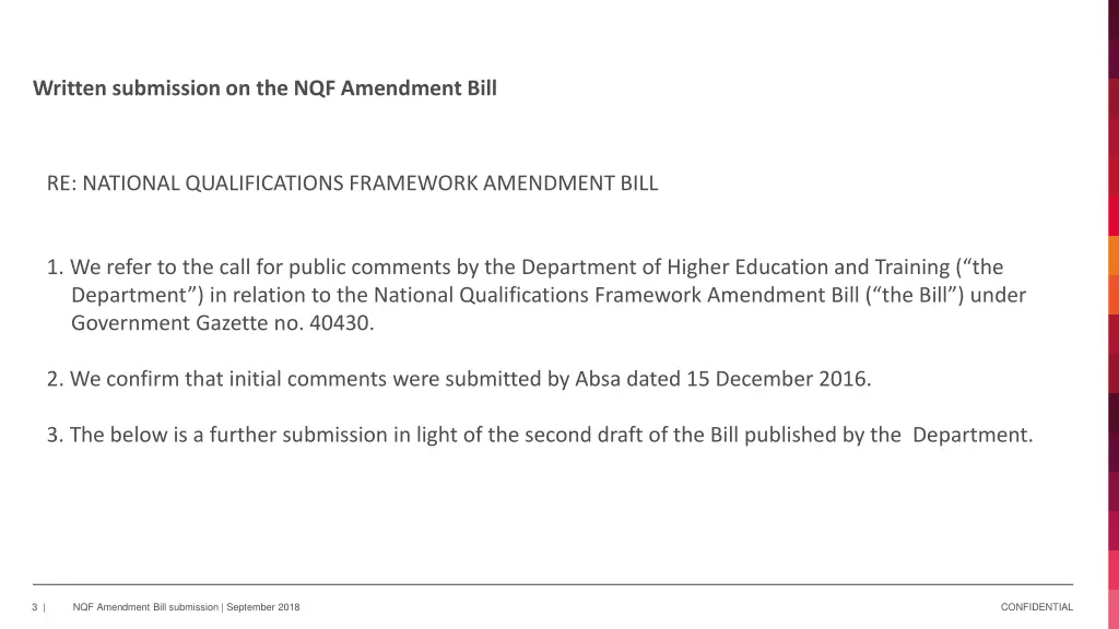 written submission on the nqf amendment bill