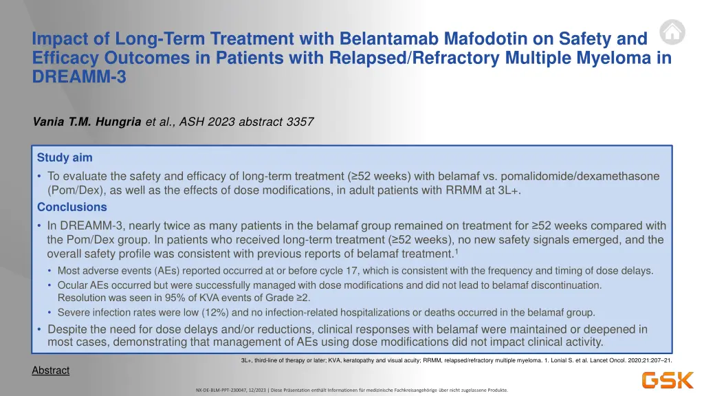 impact of long term treatment with belantamab