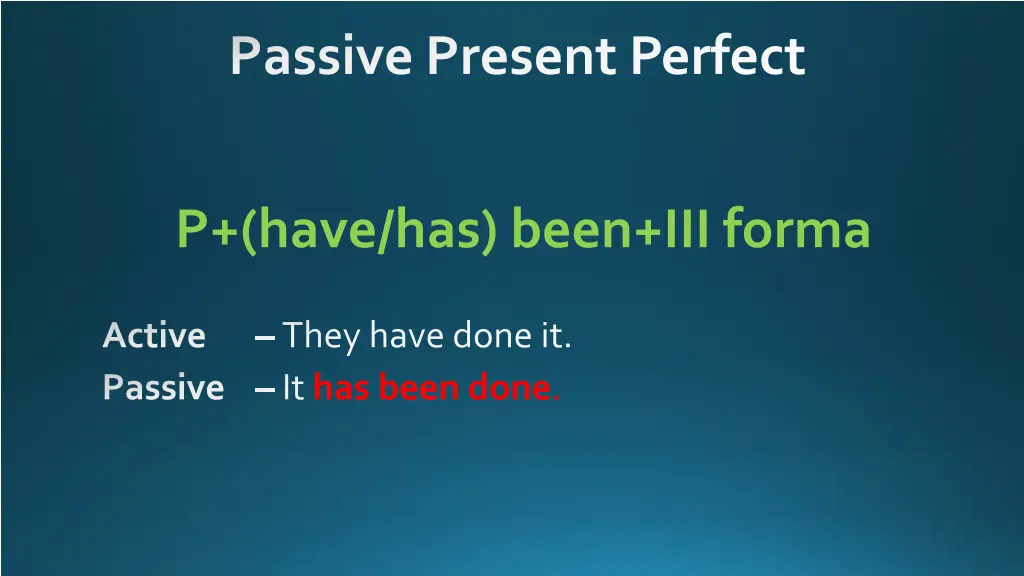 passive present perfect