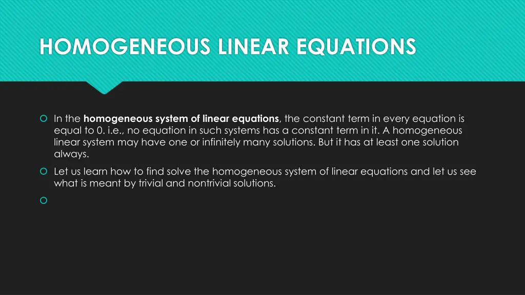 homogeneous linear equations