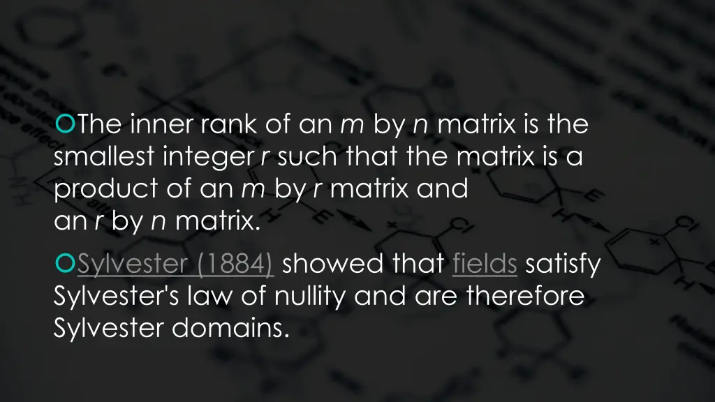 the inner rank of an m by n matrix