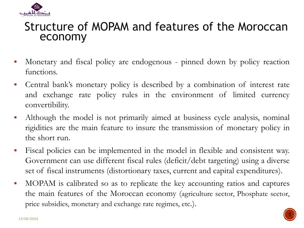 structure of mopam and features of the moroccan 1