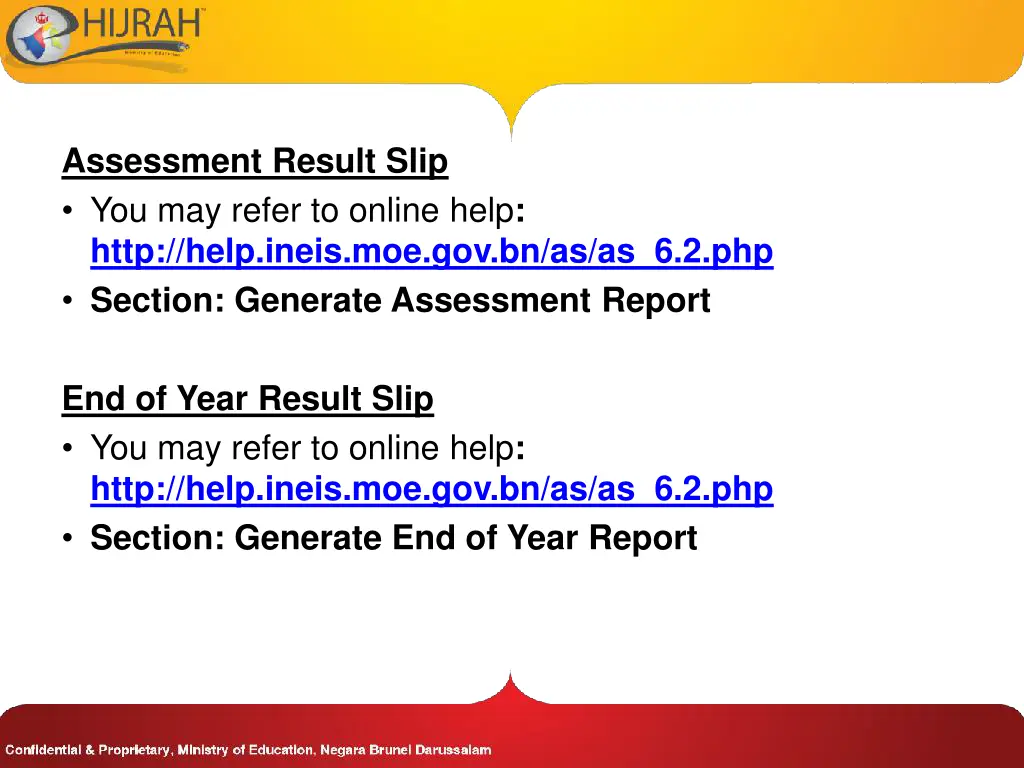 assessment result slip you may refer to online