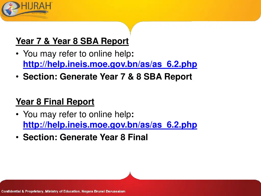 year 7 year 8 sba report you may refer to online