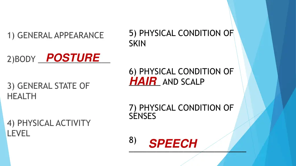 5 physical condition of skin