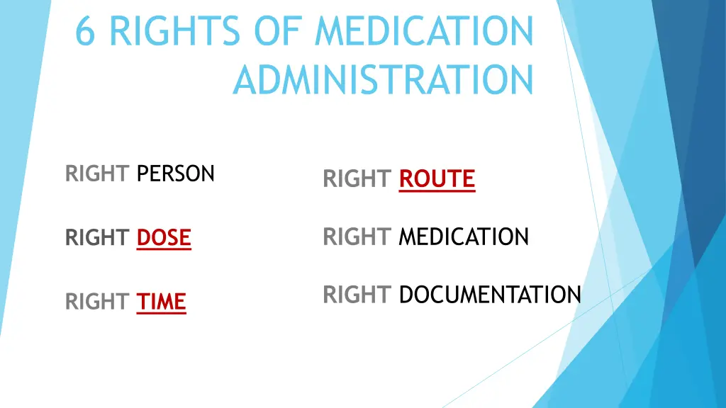 6 rights of medication administration