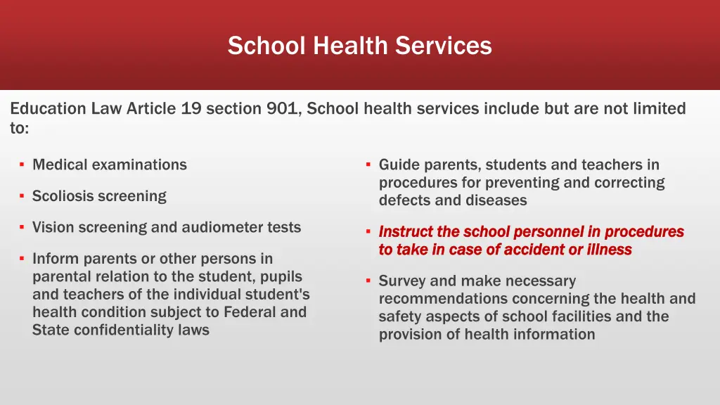 school health services