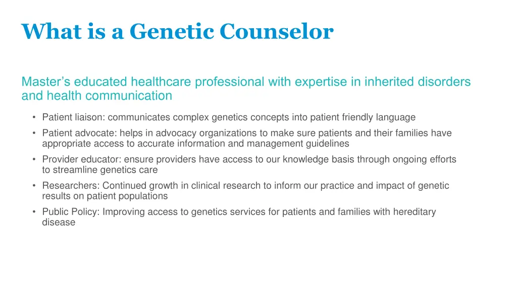 what is a genetic counselor