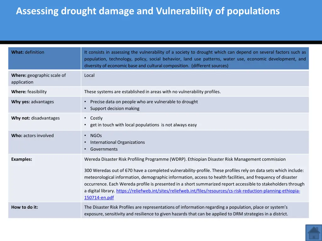 assessing drought damage and vulnerability