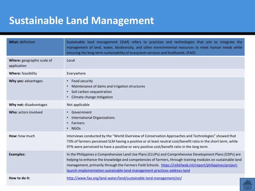 sustainable land management