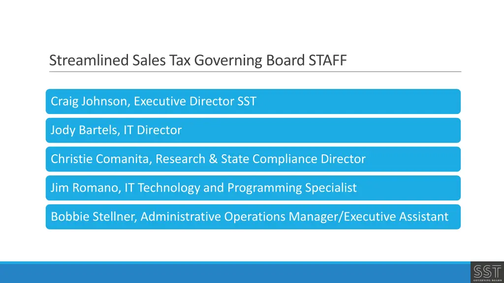 streamlined sales tax governing board staff