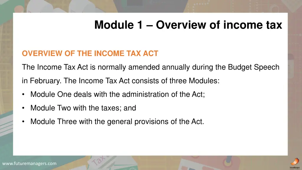 module 1 overview of income tax