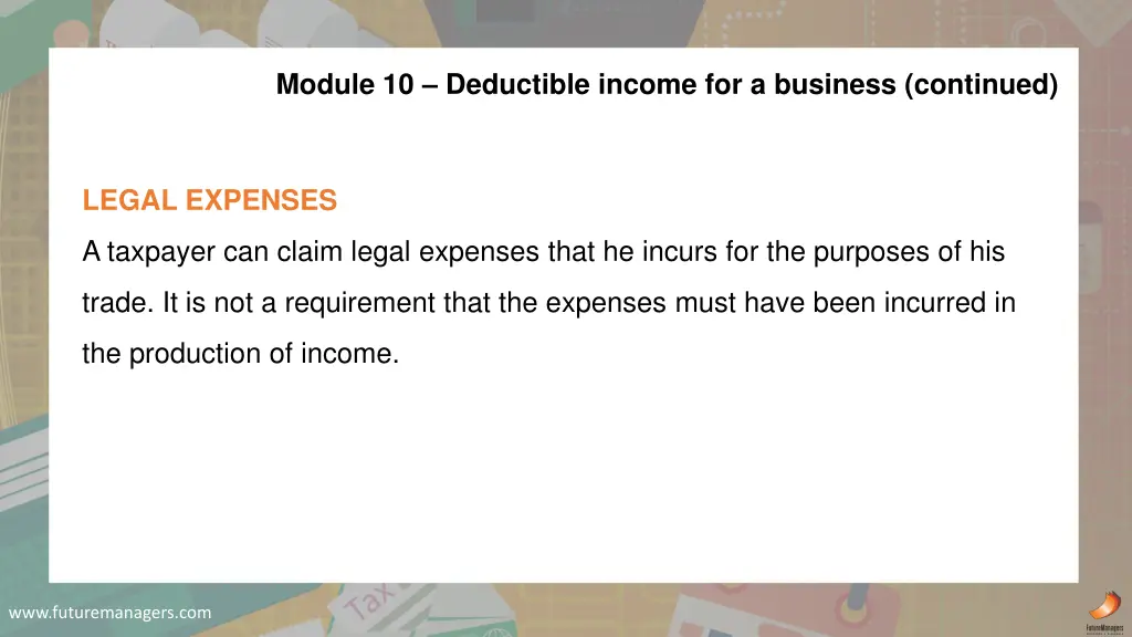 module 10 deductible income for a business 2