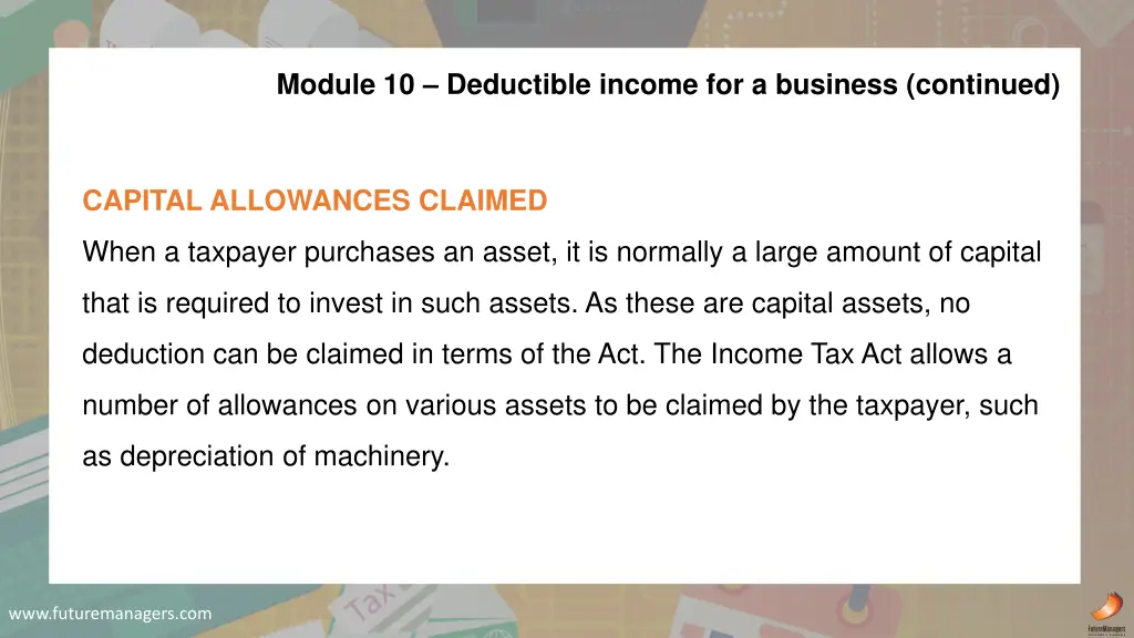 module 10 deductible income for a business 7