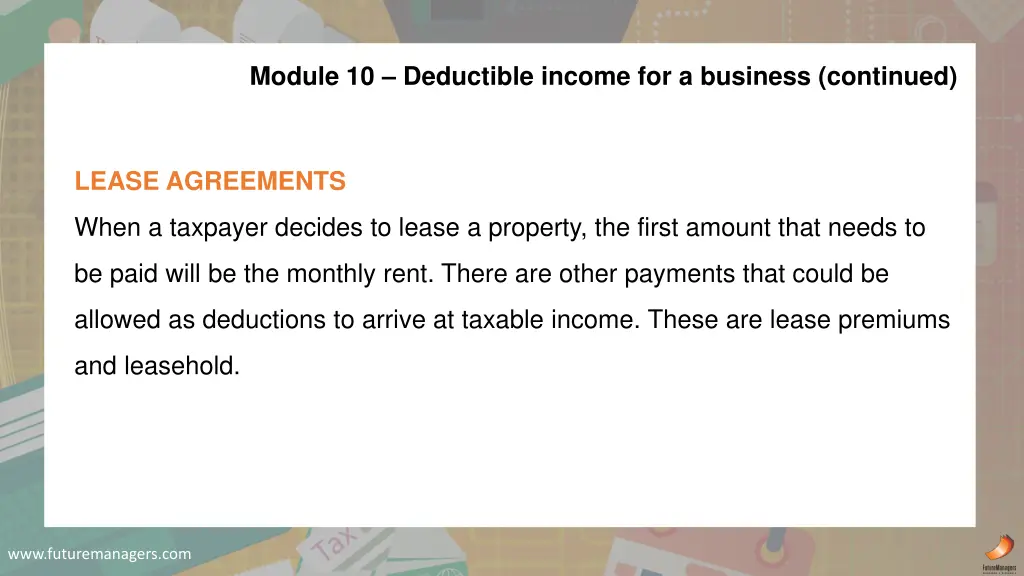 module 10 deductible income for a business 8